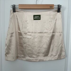 Daily Drills Satin Skirt in Cream
